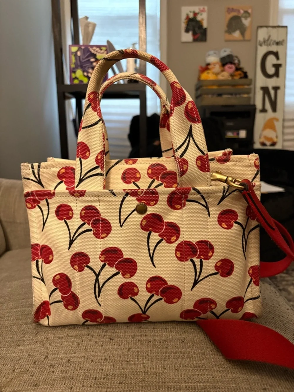 Coach Cargo Tote Bag 26 with Cherry Print - Picture 4 of 4